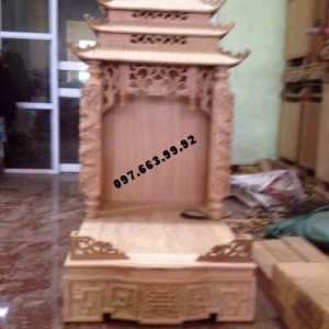 Bàn thờ thần tài ba mái cột rồng BTT.17