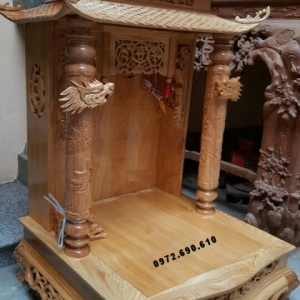 Bàn Thờ Ông Địa, Thần Tài Đẹp Gỗ PoMu BTT24