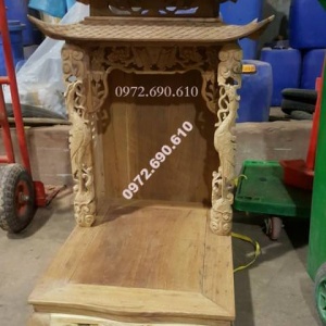 Nơi Bán Bàn Thờ Thần Tài, Ông Địa Gỗ Gụ Mít Hương BTT.35