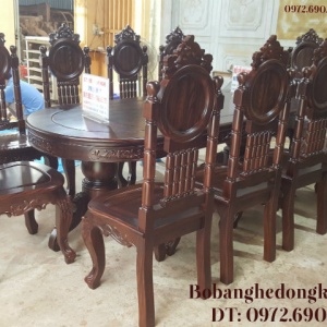 Sở Thị Bộ Bàn Ghế Phòng Ăn Gỗ Mun 10 Ghế Đẹp & Sang BA.155