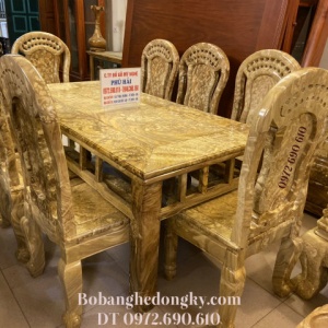 TRÒN MẮT Với Bộ Bàn Ghế Phòng Ăn Gỗ Nu Nghiến Đẹp Giá Trên 100 Triệu BA.161