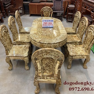 Nơi Bán Bàn Ghế Phòng Ăn Gỗ Nu Nghiến – Gỗ Ngọc Nghiến BA.225