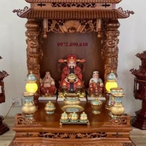 Mẫu Bàn Thờ ( Ông Địa ) - Thần Tài - 2 Mái Cong Đẹp BTT.68