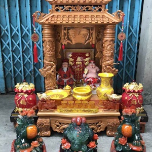 Nơi Bán Mẫu Bàn Thờ Thần Tài Đẹp Gỗ Hương Đá BTT.69
