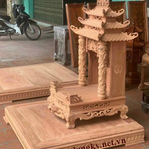 Nơi Sản Xuất Bàn Thờ Thần Tài Cột Chạm Rồng Mái Chùa BTT.75