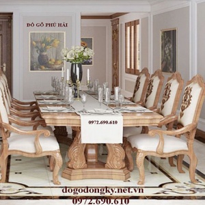 Bộ Bàn Ghế Phòng Ăn Mẫu Châu Âu Bàn Chữ Nhật Đẳng Cấp BA.223