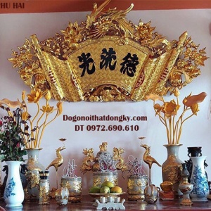 Bộ Câu Đối Cuốn Thư Mẫu Phượng Sơn Son Thếp Vàng HP.101