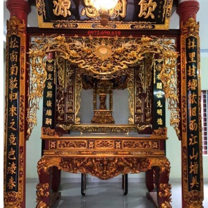 【NƠI BÁN】Bộ Hoành Phi Câu Đối Cong Ôm Cột (Lòng Máng) HP32