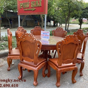 Bộ Bàn Ăn Bàn Tròn 8 Ghế Điểm Nhấn Cho Phòng Ăn BA.167