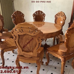 Bộ Bàn Ăn Bàn Tròn 8 Ghế Đẹp Cho Phòng Ăn Vip BA.171