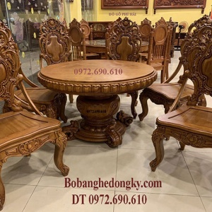 SỞ THỊ Bộ Bàn Ghế Ăn Bàn Tròn 6 Ghế Đẹp Ít Thấy BA.207