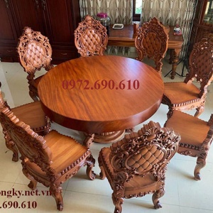 Bàn Ăn Ghế Phòng Ăn Bàn Tròn – Mặt Nguyên Khối BA.213