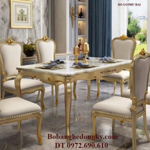 Mua Ngay Bộ Bàn Ghế Ăn Đẳng Cấp 6 Ghế Bọc Da BA.192