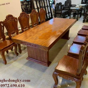 Bộ Bàn Ghế Ăn Có 1 - ko – 2 Đẹp Gỗ Gõ Đỏ Nguyên Tấm | Đồ Gỗ Phú Hải BA200