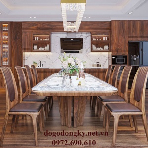 Bàn Ghế Ăn Gỗ Óc Chó 8 Ghế Cho Phòng Ăn Siêu VIP BA.233
