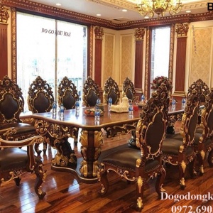 Bộ Bàn Ghế Ăn Hoàng Gia Dát Vàng Giá Tiền Tỷ Của Giới Siêu Giàu BA.176