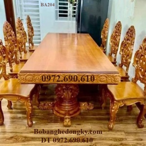 Bộ Bàn Ghế Ăn Thiết Kế “Siêu Sang Trọng” | Đồ Gỗ Phú Hải BA.204