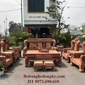 Bộ Bàn Ghế Gỗ Hương Tay Voi Hàng Khủng C20 | Đồ Gỗ Phú Hải B22