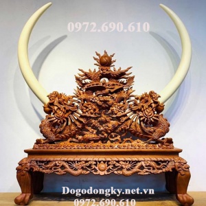 Bộ Bệ Đỡ Ngà Voi Chạm Rồng Sang Trọng Cho Phòng Khách GN.47