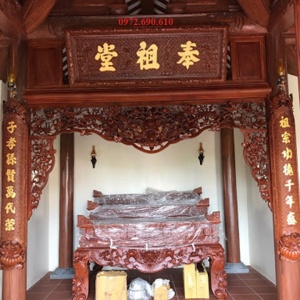 【NƠI BÁN】Câu Đối Cong Ôm Cột | Bộ Hoành Phi Thờ Tổ Tiên HP.115