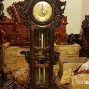 Quà Biếu Lãnh Đạo, Đồng Hồ Quả Lắc Gỗ Mun DH.125