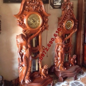 Mẫu đồng hồ thiếu nữ đẹp đồ gỗ mỹ nghệ Phú hải DH67