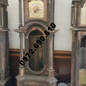 Mẫu đồng hồ máy cơ gỗ mun dạng cổ DH-75