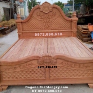 30+ Mẫu Giường Ngủ Đẹp, Giường Gỗ Gõ Đỏ GN.102