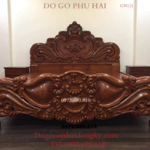 Mẫu Giường Ngủ Đẹp, Giường Hoa Hồng Do Go Phu Hai Sx GN.121