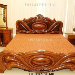 Mau GIUONG NGU DEP Gỗ Hương Kiểu Giường Xoài GN.127