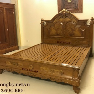 Bán Giường Ngủ Kiểu Hiện Đại Gỗ Gõ Đỏ Tại Bình Dương GN.145
