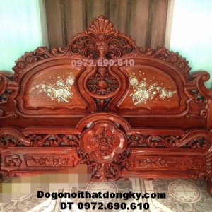 Giường ngủ gỗ hương, kiểu dáng sang trọng GN-64