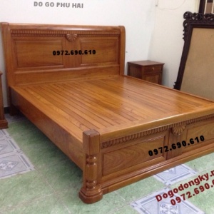 Mẫu Giường Ngủ Đẹp, Giường Chữ X Gỗ Hương GN.75