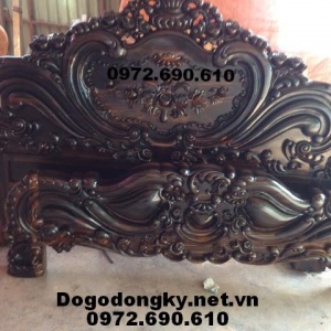 Giường cưới đẹp, Giường ngủ Hoa hồng gỗ mun GN.85