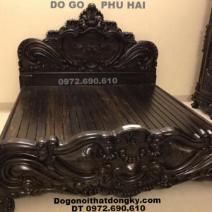 GIƯỜNG GỖ MUN, giường ngủ gỗ đẹp cho đại gia GN-97