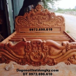 Giường Cưới Đẹp, Giường Ngủ Hoa Hồng Gỗ Hương GN98