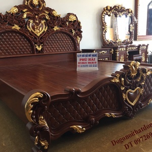 LÓA MẮT Giường Ngủ Dát Vàng Mẫu Hoàng Gia Quí Tộc GN.191
