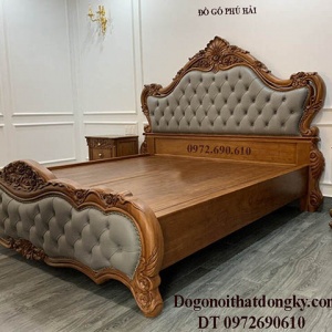 Giường Ngủ Giá Rẻ mẫu Tân Cổ Điển Gỗ Gõ Đỏ GN.188