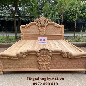 Giường Ngủ Gỗ Gõ Đỏ Gia Rẻ Thương Hiệu Phú Hải GN.159