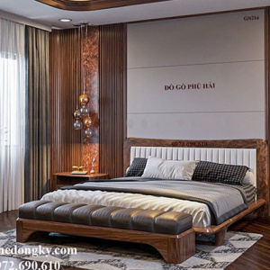 Bán Giường Ngủ Gỗ Óc Chó Hiện Đại Mẫu Hàn Quốc GN.214
