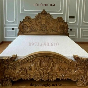 Giường Ngủ Hoàng Gia Giá Rẻ Gỗ Gõ Đỏ GN.202