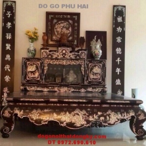 Bộ 02 câu đối chữ nho đẹp khảm trai HP28