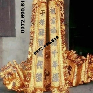 Bộ cuốn thư câu đối chữ nho sơn son thếp vàng HP31