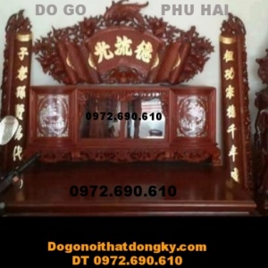 Bộ câu đối cuốn thư chữ vàng thờ gia tiên HP33