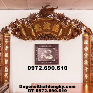 Bộ hoành phi câu đối chữ nổi thờ dòng họ HP.37