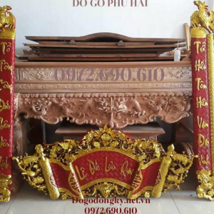 Bộ Câu Đối Cuốn Thư SƠN SON THẾP VÀNG Hàng Đồng Kỵ HP83