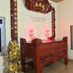 BỘ CUỐN THƯ CÂU ĐỐI Mẫu Phượng Thờ Gia Tiên Dát Vàng 98k HP.91