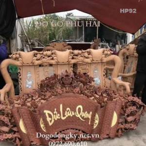 Bộ Cuốn Thư Câu Đối Mẫu Song Long Chầu Nguyệt Dát Vàng HP.92