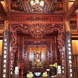 Hoành Phi Câu Đối Lòng Máng Mẫu Đẹp Thờ Tổ Tiên, Ông Bà HP.113