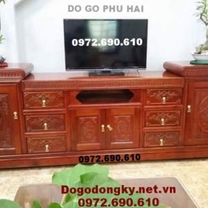 +88 Mẫu Kệ Tivi Đẹp, Kệ Tivi Để Phòng Khách Gỗ Hương KTV.89